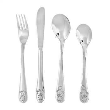 Rustfrit stål bestik m. bamser, von Noa Kids