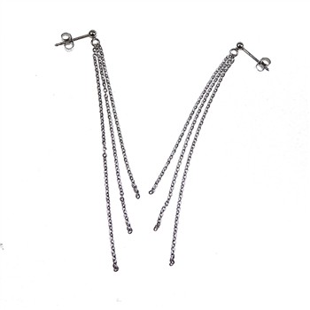 Øreringe - DiamondCut sterlingsølv/rhodium , von San - Links of Joy