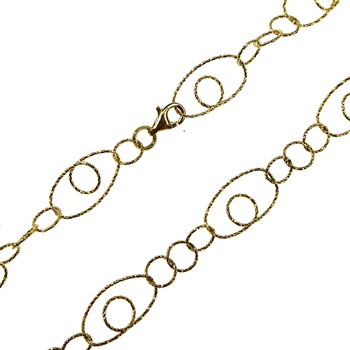 Brace/Necklace-Sterlingsilver/goldplated 90cm, von San - Links of Joy