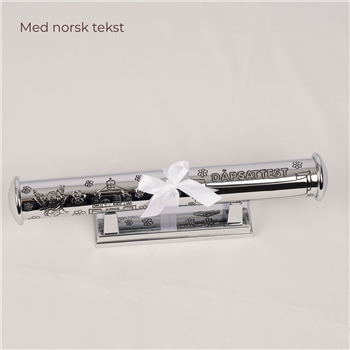 Forkromet dåbsrør m. fod - NORSK, von Noa Kids
