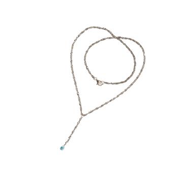 Halskæde i Rhodineret Sterlingsølv med Topas 50cm, von San - Links of Joy