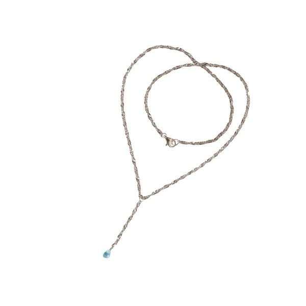 Halskæde i Rhodineret Sterlingsølv med Topas 42cm, von San - Links of Joy
