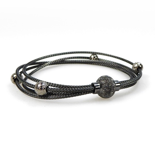 Armbånd & halskæde - 4 rk. med Magnetlås-Oxyderet/sort Rhodineret 20cm, von San - Links of Joy