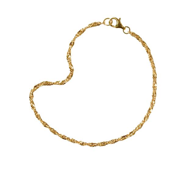 Singapore kæde 2mm - Armbånd & Halskæde - 925/Forgyldt 18cm, von San - Links of Joy