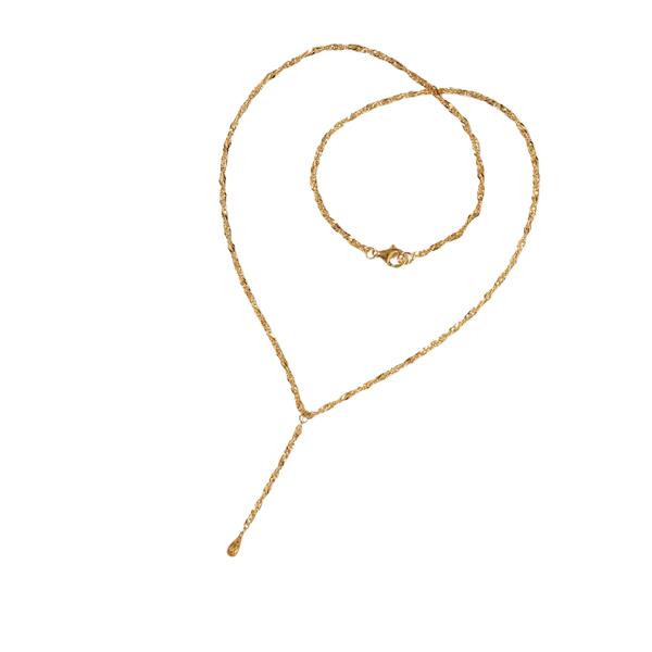 Halskæde i Forgyldt Sterlingsølv med Citrin 40cm, von San - Links of Joy