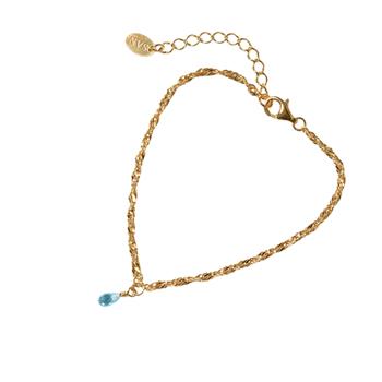Armbånd i Forgyldt Sterlingsølv med Topas 18+4cm, von San - Links of Joy