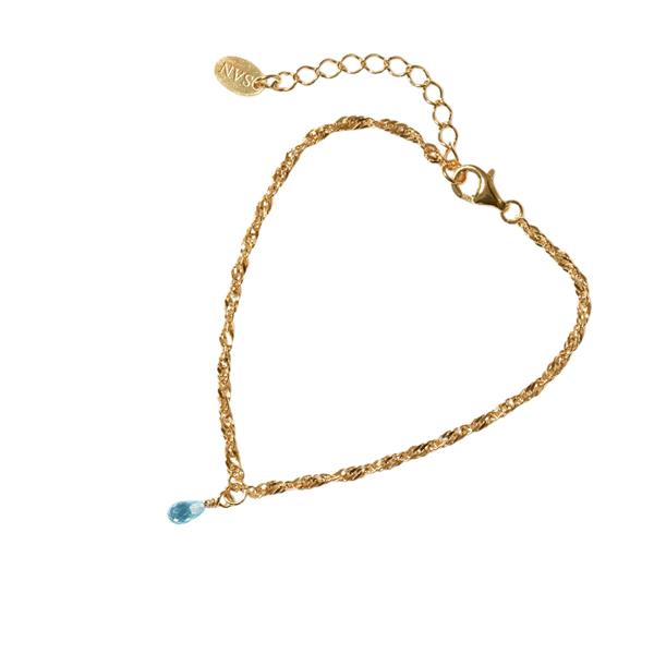 Armbånd i Forgyldt Sterlingsølv med Topas 18+4cm, von San - Links of Joy