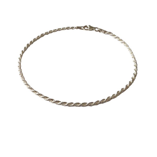2mm Bjørn Borg - Cordel kæde i Blank sterlingsølv Armbånd & Halskæde 60cm, von San - Links of Joy
