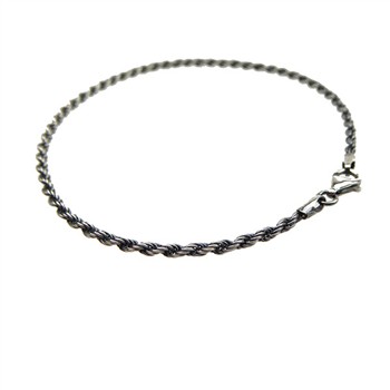 2 mm Bjørn Borg - Cordel kæde i Let Oxyderet Sterlingsølv - Armbånd & Halskæde 21cm, von San - Links of Joy