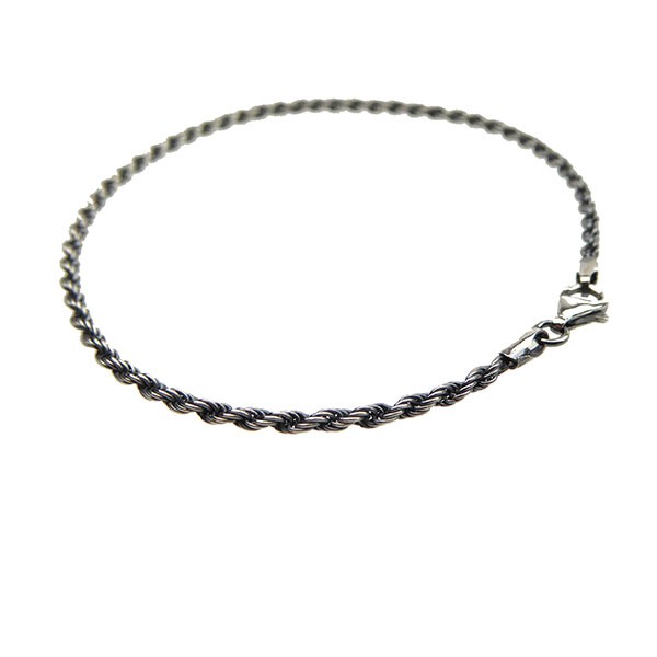 2 mm Bjørn Borg - Cordel kæde i Let Oxyderet Sterlingsølv - Armbånd & Halskæde 21cm, von San - Links of Joy