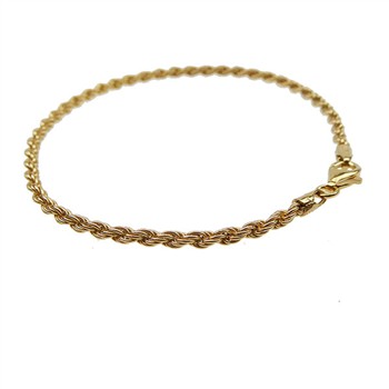 2,5 mm Bjørn Borg - Cordel kæde i Forgyldt Sterlingsølv - Armbånd & Halskæde 60cm, von San - Links of Joy