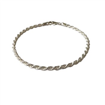 3mm Bjørn Borg - Cordel kæde i Blank sterlingsølv - Armbånd & Halskæde 60cm, von San - Links of Joy