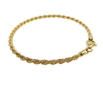 3 mm Bjørn Borg - Cordel kæde i Forgyldt Sterlingsølv - Armbånd & Halskæde 18cm, von San - Links of Joy