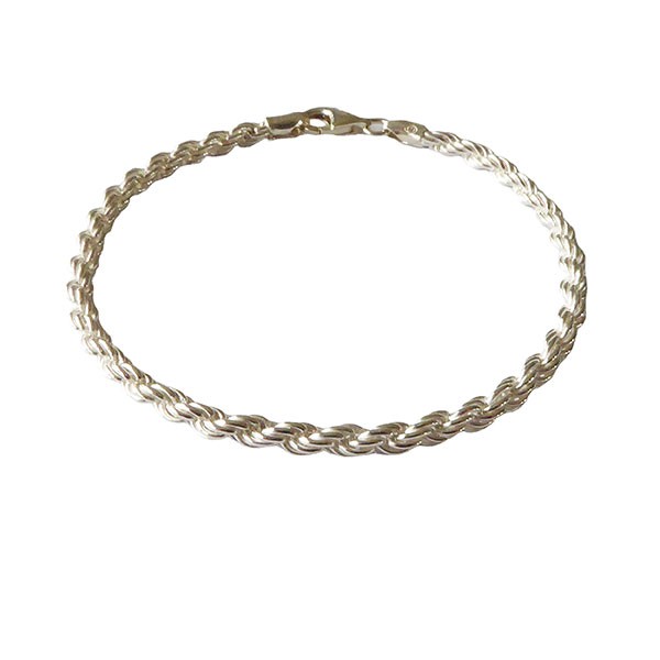 3,5mm Bjørn Borg - Cordel kæde i Blank Sterlingsølv Armbånd & Halskæde 45cm, von San - Links of Joy