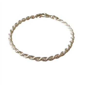 4mm Bjørn Borg - Cordel kæde i Blank Sterlingsølv Armbånd & Halskæde 60cm, von San - Links of Joy