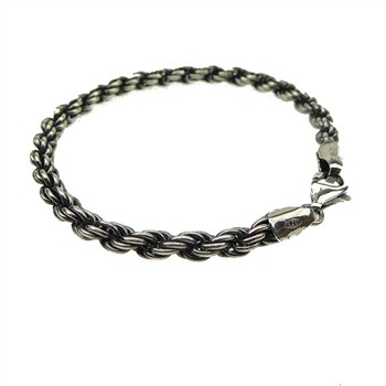 5mm Bjørn Borg - Cordel kæde i Let Oxyderet Sterlingsølv Armbånd & Halskæde 60cm, von San - Links of Joy
