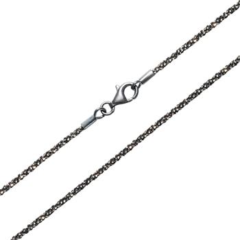 Armbånd eller halskæde - Oxideret/925-DiamondCut=1,8mm  90cm, von San - Links of Joy