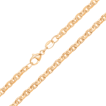 Vergoldete Ankerfacet-Silberkette, 2,5 mm und 60 cm