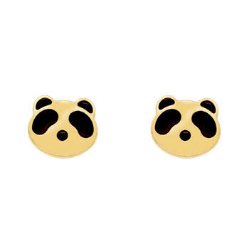 Goldene Panda-Gesicht Ohrstecker, minimalistisch und verspielt von Støvring Design.