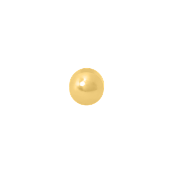 Goldfarbene, kugelförmige und glänzende Stål forgyldt Nasenpiercing von Støvring Design.