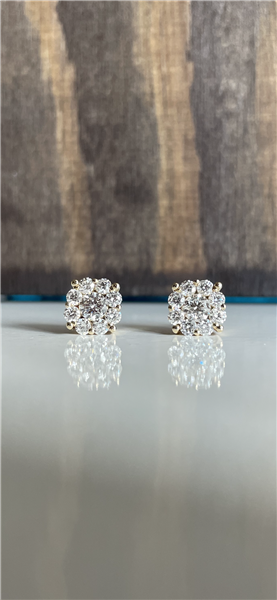 Ørestik 14 karat rødguld BLOOM med brillanter, von L&G