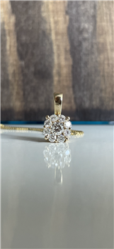 Vedhæng 14 karat rød guld BLOOM med brillanter med sølv forgyldt kæde, von L&G