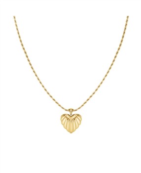 Rosefield Ridged Heart Necklace JNHPG-J1007, von Rosefield