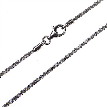 Armbånd & halskæde - Rhodium/925-DiamondCut=1,8mm diameter 45cm, von San - Links of Joy