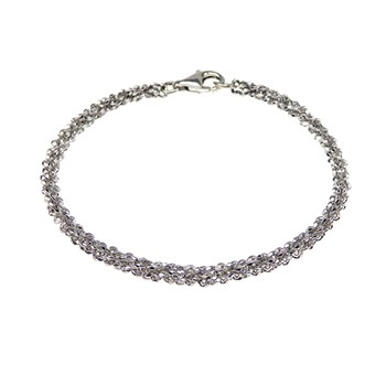 Armbånd & halskæde - Rhodium/925- DiamondCut=3,8mm diameter 60cm, von San - Links of Joy