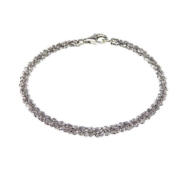 Armbånd & halskæde - Rhodium/925- DiamondCut=3,8mm diameter 23cm, von San - Links of Joy