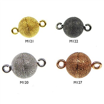 Magnetlås - 12mm - Sterlingsølv/925 - DiamondCut M121-Forgyldt, von San - Links of Joy