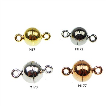 Magnetlås - 10mm - Sterlingsølv/925 - glat M171-Forgyldt, von San - Links of Joy