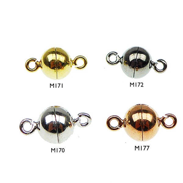 Magnetlås - 10mm - Sterlingsølv/925 - glat M171-Forgyldt, von San - Links of Joy