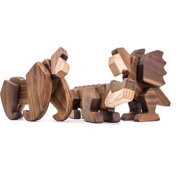 Fablewood Holzfigur mit Magneten - Holzset-Paket - Gorilla, Krokodil und Papagei