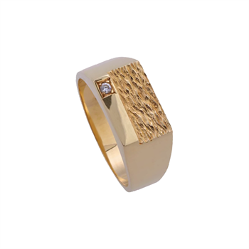 Randers Sølv's Handgefertigter Herren-Fingerring aus 8 Karat Gold mit Brillant