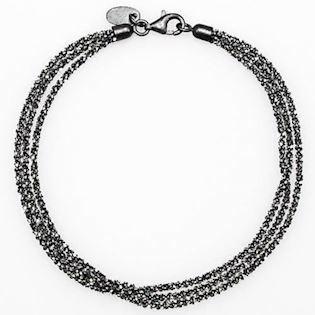 San - Link of joy Diamond Cut Silver Design 925 Sterling Silber Armband schwarz oxidiert, Modell 85302
