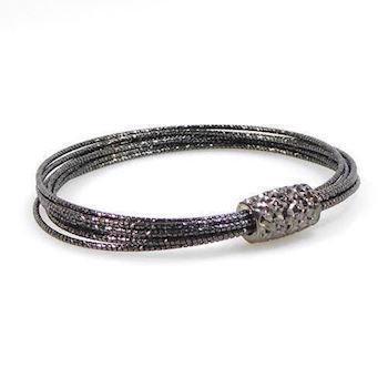 San - Link of joy 925 Sterling Silber Armband schwarz rhodiniert, Modell 86803