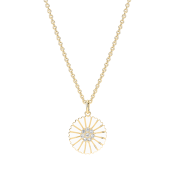 Lund Copenhagen Marguerit Halskette mit Zirkonia, goldplattiert, 18 mm