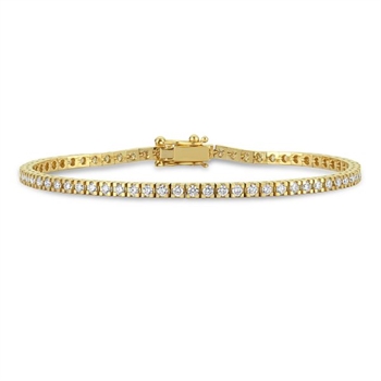 Tennisarmband aus 14 Karat Gold mit 70 Stück 0,03 ct Wesselton SI