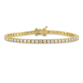 Tennisarmband aus 14 Karat Gold mit 59 Stück 0,05 ct Wesselton SI