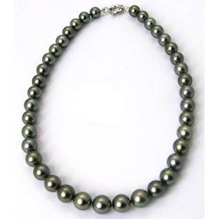 Tahiti-Perlenkette mit Perlen von 10,5 bis 9,5 mm, 42 cm