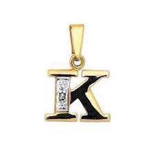 Goldanhänger mit Buchstaben und Diamant von 0,005 Karat