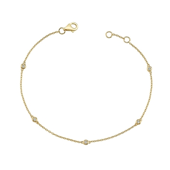 Nuran Armband aus 14 Karat Rotgold, Diamanten mit polierter Oberfläche, Modell B1002-0125-14G