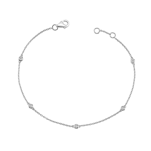 Nuran Armband aus 14 Karat Weißgold, Diamanten mit polierter Oberfläche, Modell B1002-0125-14HVG